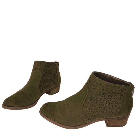 Carlos by Carlos Santana Shoes - Carlos by Carlos Santana Brett Ankle Boot Womens Size 9 Olive Green Boho Bootie